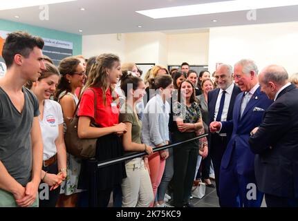 Il Principe di Galles visita la popolazione studentesca dell'Università ISARA di Lione il 8 maggio 2018. Foto Stock