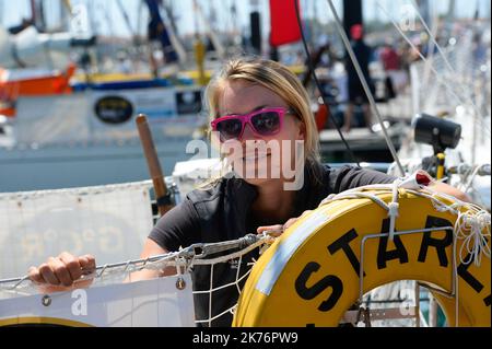 Susie Goodall durante il ritorno del 1968 Sunday Times Golden Globe Yacht Race. Foto Stock