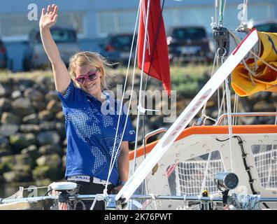 Susie Goodall durante il ritorno del 1968 Sunday Times Golden Globe Yacht Race. Foto Stock