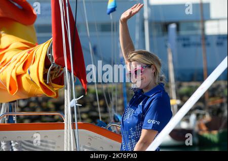 Susie Goodall durante il ritorno del 1968 Sunday Times Golden Globe Yacht Race. Foto Stock