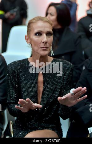 Celine Dion partecipa all'Alexandre Vauthier Haute Couture Primavera Estate 2019 come parte della Paris Fashion Week il 22 gennaio 2019 a Parigi, Francia. Foto Stock