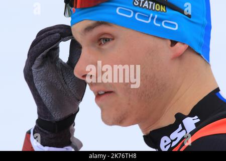 IBU World Cup Biathlon 2018 Anterselva - Anterselva Mass Start Event a Anterselva, Italia il 27 gennaio 2019; nella foto: Emilien Jacquelin © Pierre Teyssot / Maxppp Foto Stock