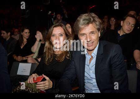 Guy lagache et sa femme durante il 34th Victoires de la Musique a la Seine musicale il 08 febbraio 2019 a Boulogne Billancourt, Francia Foto Stock