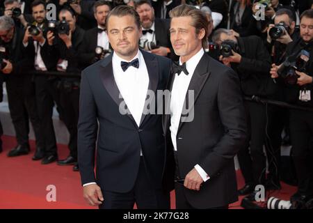 Leonardo Dicaprio, Brad Pitt partecipa alla prima edizione di Hollywood che si tiene nel 72nd al Cannes Film Festival di Cannes, in Francia. Foto Stock