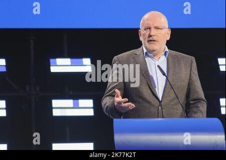 Il candidato alla guida della Commissione europea Frans TIMMERMANS (gruppo PS-e), in una conferenza stampa a seguito dei risultati delle elezioni europee del 2019. Foto Stock