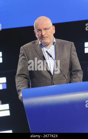 Il candidato alla guida della Commissione europea Frans TIMMERMANS (gruppo PS-e), in una conferenza stampa a seguito dei risultati delle elezioni europee del 2019. Foto Stock