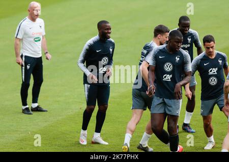 Â-PHOTOPQR/LE PARISIEN/Olivier CORSAN ; Konya, Turquie, le 7 juin 2019. Entrainement de l'Ã©quipe de France de football, la veille du match de qualification pour l'Euro contre la Turquie. Sur la photo : TANGUY NDOMBELE - 2019/06/07. Nazionale francese di calcio in Turchia. Foto Stock