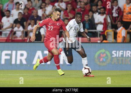 ©PHOTOPQR/LE PARISIEN/Olivier CORSAN ; Konya, Turquie, le 8 juin 2019. Partita pour les qualisations de l'Euro 2020 de football Turquie / France sur la photo pour la France : Blaise MATUIDI UEFA European Qualifications Group H match tra Turchia e Francia per UEFA EURO 2020 presso lo stadio del comune di Konya, in Turchia, il 08 giugno 2019. Foto Stock