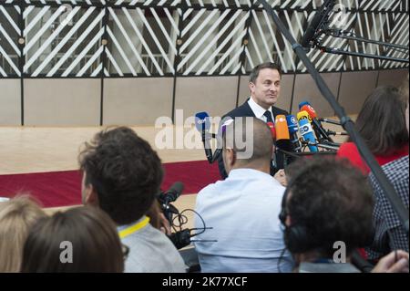 Arrivo del primo ministro lussemburghese Xavier Bettel al vertice europeo del 20 giugno 2019. Foto Stock