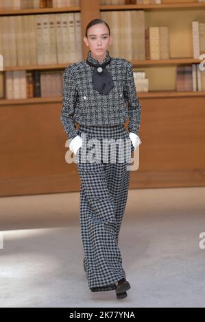 Chanel Paris Fashion Week Haute Couture Autunno Inverno 2020 PARIGI, FRANCIA - 02 LUGLIO Chanel fa parte della Paris Fashion Week - Haute Couture Autunno Inverno 2020 al Grand Palais il 02 luglio 2019 a Parigi, Francia Foto Stock