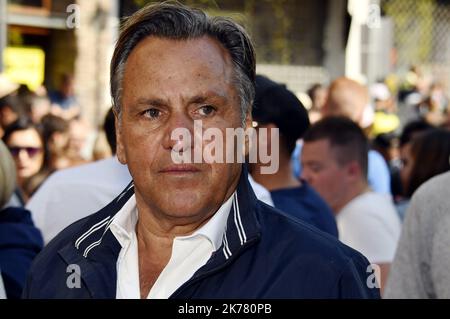 ©PHOTOPQR/L'EST REPUBLICAIN ; SPORT - CICLISMO - TOUR DE FRANCE 2019 - TDF - EDIZIONE 106EME - PARTENZA - ETAPE 3 - BINCHE - EPERNAY. Binche 8 juillet 2019. Jean-René BERNAUDEAU. FOTO Alexandre MARCHI. La quarta tappa dell'edizione 106th del Tour de France tra Reims e Nancy, Francia orientale, il 9 luglio 2019, Foto Stock