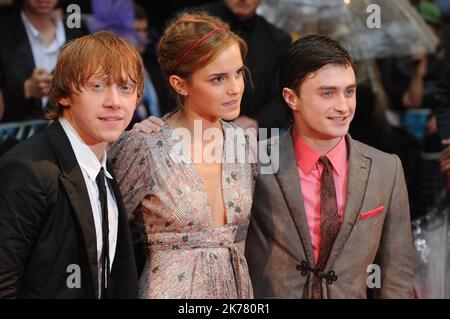 Rupert Grint, Emma Watson, Daniel Radcliffe, Harry Potter e il Principe Mezzosangue, Empire and Odeon Cinemas, Leicester Square, Londra, Regno Unito. Foto Stock