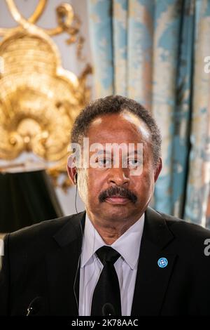 Abdalla Hamdok, Premier ministre de Transition de la Republique du Soudan Parigi 30/09/2019 POOL/Romain GAILLARD/MAXPPP - Macron ospita il nuovo primo ministro sudanese Abdalla Hamdok Sept 30 2019 Foto Stock