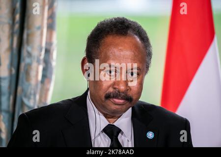 Abdalla Hamdok, Premier ministre de Transition de la Republique du Soudan Parigi 30/09/2019 POOL/Romain GAILLARD/MAXPPP - Macron ospita il nuovo primo ministro sudanese Abdalla Hamdok Sept 30 2019 Foto Stock