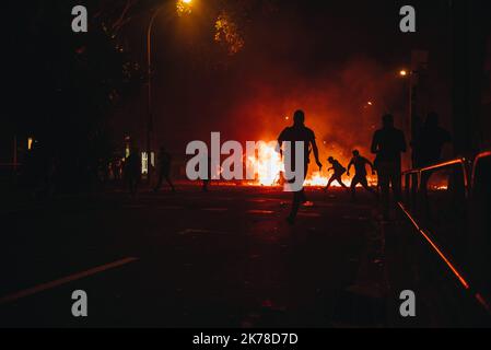 5th giorno di proteste contro le pene detentive richieste ai leader indipendenti catalani Foto Stock