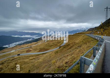 Superate il passo di Jaufendall'Austria all'Italia Foto Stock