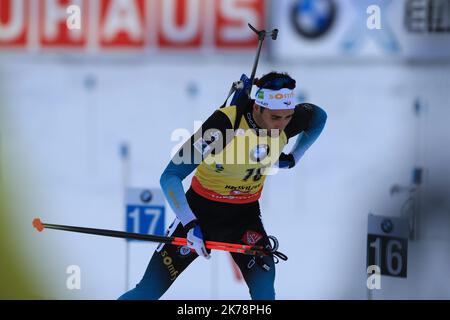 Martin Fourcade (fra) durante la Coppa del mondo di Biathlon IBU 2019 Hochfilzen Venerdì 13 dicembre 2019. Foto Stock