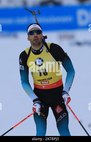 Martin Fourcade (fra) durante la Coppa del mondo di Biathlon IBU 2019 Hochfilzen Venerdì 13 dicembre 2019. Foto Stock