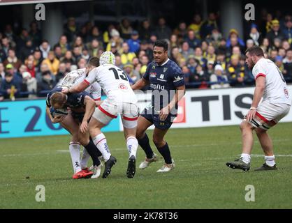 COPPA DEI CAMPIONI di rugby – ASM Clermont Auvergne vs Ulster Rugby. Le 11 janvier 2020. Stade Marcel Michelin, Clermont-Ferrand (63). Foto Stock