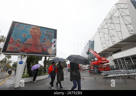 Cannes, Francia, 5th 2020 marzo - a causa della paura del coronavirus, il festival MIPTV è stato cancellato ogni giorno. MIPTV (Marche International des Programs de Television) è un evento di mercato dei contenuti in cui le figure del settore possono collegarsi in rete sulla co-produzione, l'acquisto, la vendita, il finanziamento e la distribuzione di opere di intrattenimento. La data di scadenza era da marzo 30 ad aprile 2. Foto Stock