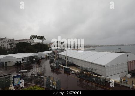 Cannes, Francia, 5th 2020 marzo - a causa della paura del coronavirus, il festival MIPTV è stato cancellato ogni giorno. MIPTV (Marche International des Programs de Television) è un evento di mercato dei contenuti in cui le figure del settore possono collegarsi in rete sulla co-produzione, l'acquisto, la vendita, il finanziamento e la distribuzione di opere di intrattenimento. La data di scadenza era da marzo 30 ad aprile 2. Foto Stock