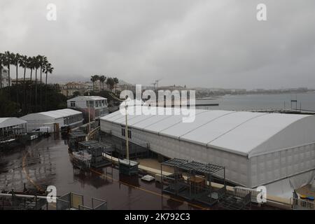 Cannes, Francia, 5th 2020 marzo - a causa della paura del coronavirus, il festival MIPTV è stato cancellato ogni giorno. MIPTV (Marche International des Programs de Television) è un evento di mercato dei contenuti in cui le figure del settore possono collegarsi in rete sulla co-produzione, l'acquisto, la vendita, il finanziamento e la distribuzione di opere di intrattenimento. La data di scadenza era da marzo 30 ad aprile 2. Foto Stock