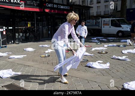 Nantes, Francia, 27th 2020 maggio - Covid-19 / Portest dell'industria alberghiera e della ristorazione, in attesa di riapertura e misure *** Caption locale *** Foto Stock