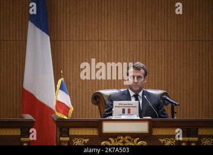 @ Pool/ Eliot Blondet/Maxppp, Mauritanie, Nouakchott, 2020/06/30 il presidente francese Emmanuel Macron lascia il Palais des Congres ''El Mouribatoune' a Nouakchott, Mauritania il 30 giugno 2020. Foto Stock