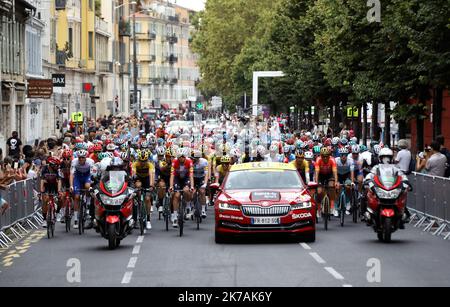 ©PHOTOPQR/NICE MATIN/Jean Francois Ottonello ; Nice ; 29/08/2020 ; OTTONELLO JEAN-FRANCOIS - Samedi 29 août 2020 à Nice - Grand départ du Tour de France - 1ère étape Nice-Nice Moyen Pays. Foto Stock