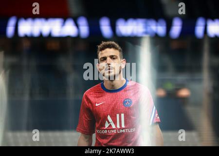 Aurelien Morissard / IP3; Paris Saint Germain's Alessandro FLORENZI (C) training durante il campionato francese Ligue 1 partita di calcio tra Paris Saint Germain (PSG) e Olympique de Marseille (OM) il 13 settembre 2020 allo stadio Parc des Princes di Parigi, Francia. Foto Stock