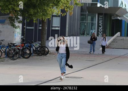 ©PHOTOPQR/PRESSE OCEAN/ROMAIN BOULANGER ; ; ; NANTES LE MERCREDI 23 SETTEMBRE 2020, AMBIANCE CAMPUS UNIVERSITE DE NANTES, CHEMIN DE LA CENSIVE DU TERTRE - 2020/09/24. Università di Nantes, Francia occidentale Foto Stock