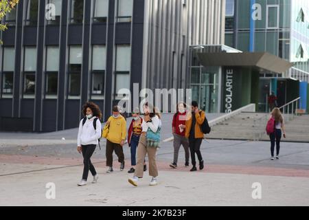 ©PHOTOPQR/PRESSE OCEAN/ROMAIN BOULANGER ; ; ; NANTES LE MERCREDI 23 SETTEMBRE 2020, AMBIANCE CAMPUS UNIVERSITE DE NANTES, CHEMIN DE LA CENSIVE DU TERTRE - 2020/09/24. Università di Nantes, Francia occidentale Foto Stock