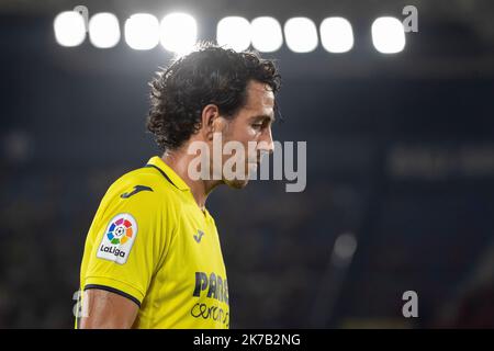 Valencia, Spagna, 17 ottobre 2022. Dani Parejo di Villarreal durante la partita spagnola la Liga Santander tra Villarreal CF e CA Osasuna allo stadio Ciutat de Valencia. Foto di Jose Miguel Fernandez /Alamy Live News ) Foto Stock