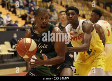 Thierry Larret/Maxppp. Basket Pro B leader Cup . JA Vichy Clermont vs ADA Blois. Maison des Sports, CLermon- Ferrand le 30 Settembre 2020. Foto Stock