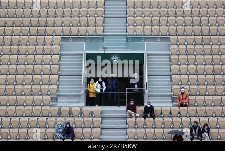 ©PHOTOPQR/LE PARISIEN/Arnaud Journois ; PARIGI ; 02/10/2020 ; TENNIS , ROLAND GARROS 2020 / INTERNATIONAUX DE FRANCE DE TENNIS 2020 / - Parigi, Francia, ott 2nd 2020 - torneo francese Roland Garros Foto Stock