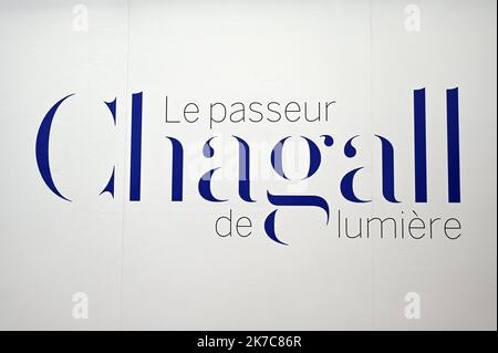 ©PHOTOPQR/L'EST REPUBLICAIN/ALEXANDRE MARCHI ; METZ ; 11/12/2020 ; CULTURA - ESPOSIZIONE MARC CHAGALL PASSEUR DE LUMIERE - MUSEE - PEINTURE - DESSERT - COLLAGES - VITRAUX. Centre Pompidou-Metz 11 dicembre 2020. L'esposizione inédite 'Chagall. Passeur de lumière' sur 1200 m² en galerie 3 du Centre Pompidou-Metz jusqu'au 26 avril 2021. FOTO Alexandre MARCHI. - Metz, Francia, 11th 2020 dicembre - Mostra Marc Chagall. L'Emissario della luce al Centre Pompidou Metz Marc Chagall, Déambulatoire de la cathédrale de Metz dal 21 novembre 2020 al 15 marzo 2021 Foto Stock