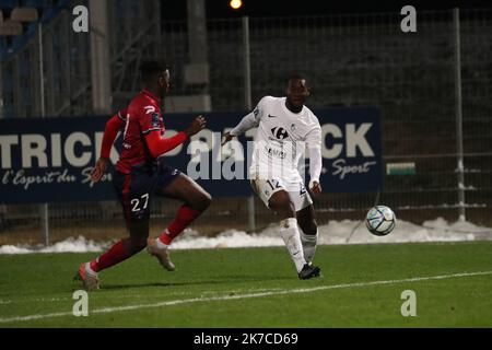 Thierry LARRET/Maxppp. Calcio Ligue 2 BKT. Clermont piede 63 vs Grenoble piede 38. Stade Gabriel Montpied, Clermont-Ferrand (63) le 5 Janvier 2021. Foto Stock