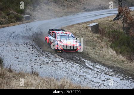 ©PHOTOPQR/LA PROVENCE/DUCLET Stéphane ; Gumiane ; 22/01/2021 ; Rallye de Monté Carlo 2021. Spéciale Chalancon - Gumiane. Neuville il WRC World Rally Car Championship 2021, Monte Carlo rally il 21 gennaio 2021 a Monaco Foto Stock