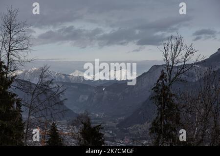 ©Sadak Souici / le Pictorium/MAXPPP - Sadak Souici / le Pictorium - 05/02/2021 - Francia / alta Savoia / Megeve - Montagne de Savoie / 05/02/2021 - Francia / alta Savoia (dipartimento francese) / Megeve - montagna Savoia Foto Stock