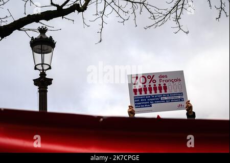 ©Julien Mattia / le Pictorium/MAXPPP - Julien Mattia / le Pictorium - 17/02/2021 - Francia / Ile-de-France / Parigi - action flash des Mariannes de la Manif pour Tous devant l'Assemblee Nationale contre la PMA sans Pere, le 18 Fevrier 2021 / 17/02/2021 - Francia / Ile-de-France (regione) / Parigi - azione lampo delle Mariannes de la Manif pour Tous di fronte all'Assemblea Nazionale contro il PMA senza Padre, 18 febbraio 2021 Foto Stock