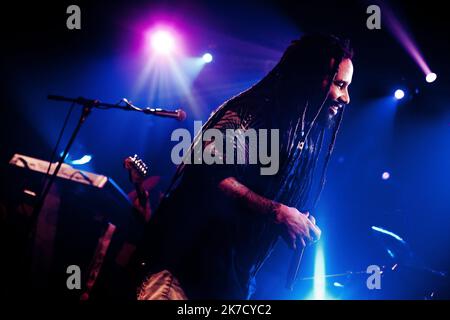 ©Michael Bunel / le Pictorium/MAXPPP - Michael Bunel / le Pictorium - 09/02/2013 - France - Ky-mani Marley est un chanteur de reggae ne le 26 fevrier 1976 a Falmouth, en Jamaique. Fils de Bob Marley et d'Anita Belnavis, Championne de tennis de table, son prenom, Ky-mani, signifie en Afrique de l'Est, « voyageur aventureux ». 9 fevrier 2013. Parigi, Francia / 09/02/2013 - Francia - Ky-mani Marley è un cantante reggae nato il 26 febbraio 1976 a Falmouth, Giamaica. Figlio di Bob Marley e campione di tennis da tavolo Anita Belnavis, il suo nome, Ky-mani, significa 'viaggiatore avventuroso' in Africa Orientale. Febbraio Foto Stock