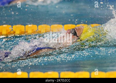 ©Laurent Lairys/MAXPPP - MAHIEU Pauline of CANET 66 NATATION Series 200 m Dos Women durante il FFN Golden Tour Camille Muffat 2021, Nuoto selezioni olimpiche ed europee il 21 marzo 2021 al Cercle des Nageurs de Marseille, France - Foto Laurent Lairys / MAXPPP Foto Stock