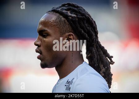 Aurelien Morissard / IP3; LUZ SANCHES Renato di Lille durante il campionato francese Ligue 1 partita di calcio tra Paris Saint Germain (PSG) e Lille il 03 aprile 2021 allo stadio Parc des Princes di Parigi, Francia. Foto Stock