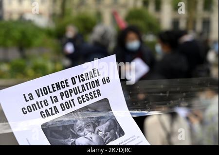 ©PHOTOPQR/L'EST REPUBLICAIN/ALEXANDRE MARCHI ; NANCY ; 22/05/2021 ; INTERNATIONAL - CONFLIT ISRAELO PALESTINIEN - GAZA - PALESTINA - ISRAELE - MANIFESTAZIONE - SOLIDARITE. Nancy 22 maggio 2021. Manifestazione en soutien au peuple palestinien à l'appel de la AFPS (Associazione Francia Palestina Solidarité) qui demande la fin de la violence quotidienne d'Israël contre la population palestinienne. FOTO Alexandre MARCHI. 2021/05/22. Manifestazione a sostegno della Palestina. Foto Stock