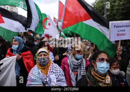 ©PHOTOPQR/PRESSE OCEAN/ROMAIN BOULANGER ; ; ; NANTES LE SAMEDI 22 MAI 2021, RASSEMBLEMENT POUR LA PALESTINE - 2021/05/22. Manifestazione a sostegno della Palestina. Foto Stock