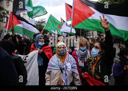 ©PHOTOPQR/PRESSE OCEAN/ROMAIN BOULANGER ; ; ; NANTES LE SAMEDI 22 MAI 2021, RASSEMBLEMENT POUR LA PALESTINE - 2021/05/22. Manifestazione a sostegno della Palestina. Foto Stock