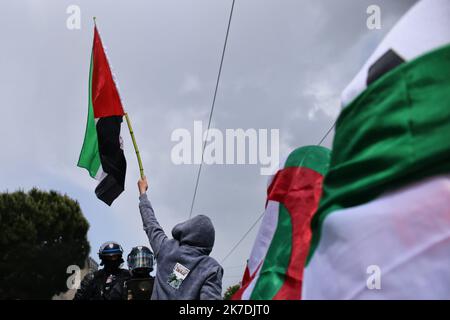 ©PHOTOPQR/PRESSE OCEAN/ROMAIN BOULANGER ; ; ; NANTES LE SAMEDI 22 MAI 2021, RASSEMBLEMENT POUR LA PALESTINE - 2021/05/22. Manifestazione a sostegno della Palestina. Foto Stock