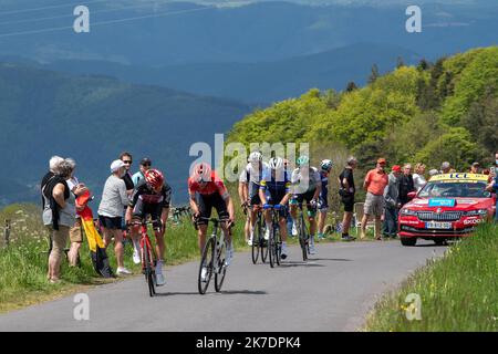 ©PHOTOPQR/LA MONTAGNE/Thierry LINDAUER ; ; 31/05/2021 ; cyclisme criterium du dauphine, etape brioude saugues, col de peyra taillade, le 31 mai 2021, foto thierry Lindauer seconda tappa della 73rd edizione del Criterium du Dauphine gara ciclistica, 173 km tra Brioude e Saugues, lunedì 31 maggio 2021 Foto Stock