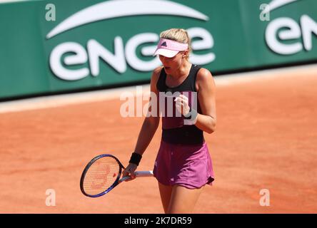 ©PHOTOPQR/LE PARISIEN/ARNAUD JOURNOIS ; PARIS ; 01/06/2021 ; INTERNATIONAUX DE FRANCE DE TENNIS DE ROLAND GARROS 2021 / 1ER TOUR / KRISTINA MLADENOVIC Foto Stock