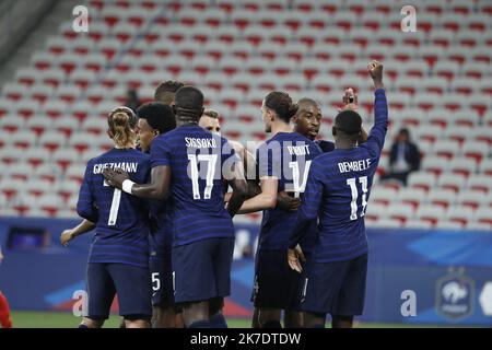 ©PHOTOPQR/LA PROVENCE/SPEICH Frédéric ; Nice ; 02/06/2021 ; Football Coupe d'Europe des Nations UEFA euro 2020 match de preparation Francia - Pays de Galle au stade Allianz Arena amichevole partita tra Francia e Galles allo stadio Allianz Riviera di Nizza mercoledì 2 giugno 2021 Foto Stock